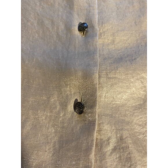 Coldwater Creek Women XL Beige Button-Down Shirt Shimmer Long Sleeve Shacket - Picture 12 of 14